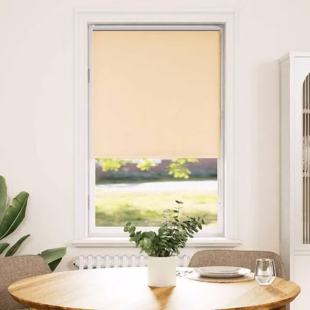 Berkfield Home Blackout Roller Blind in Beige, Thermal Insulating Polyester, W: 65 cm, H: 130 cm