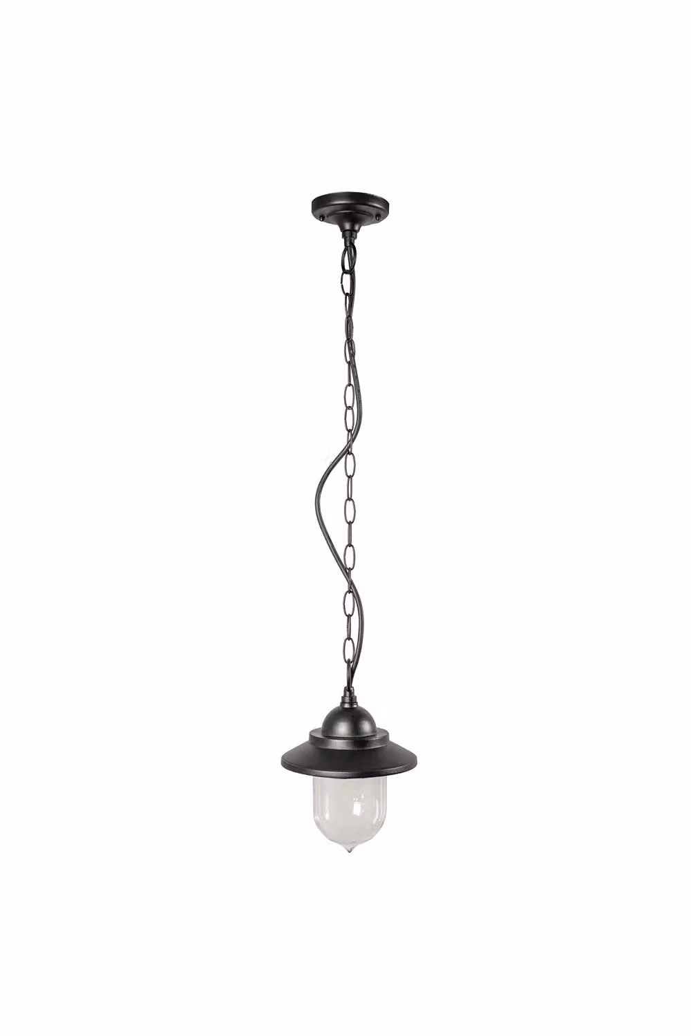CGC Lighting Ryder Black Hanging Lantern Outdoor Garden Light with Transparent Glass and Height Adjustable Design – 2