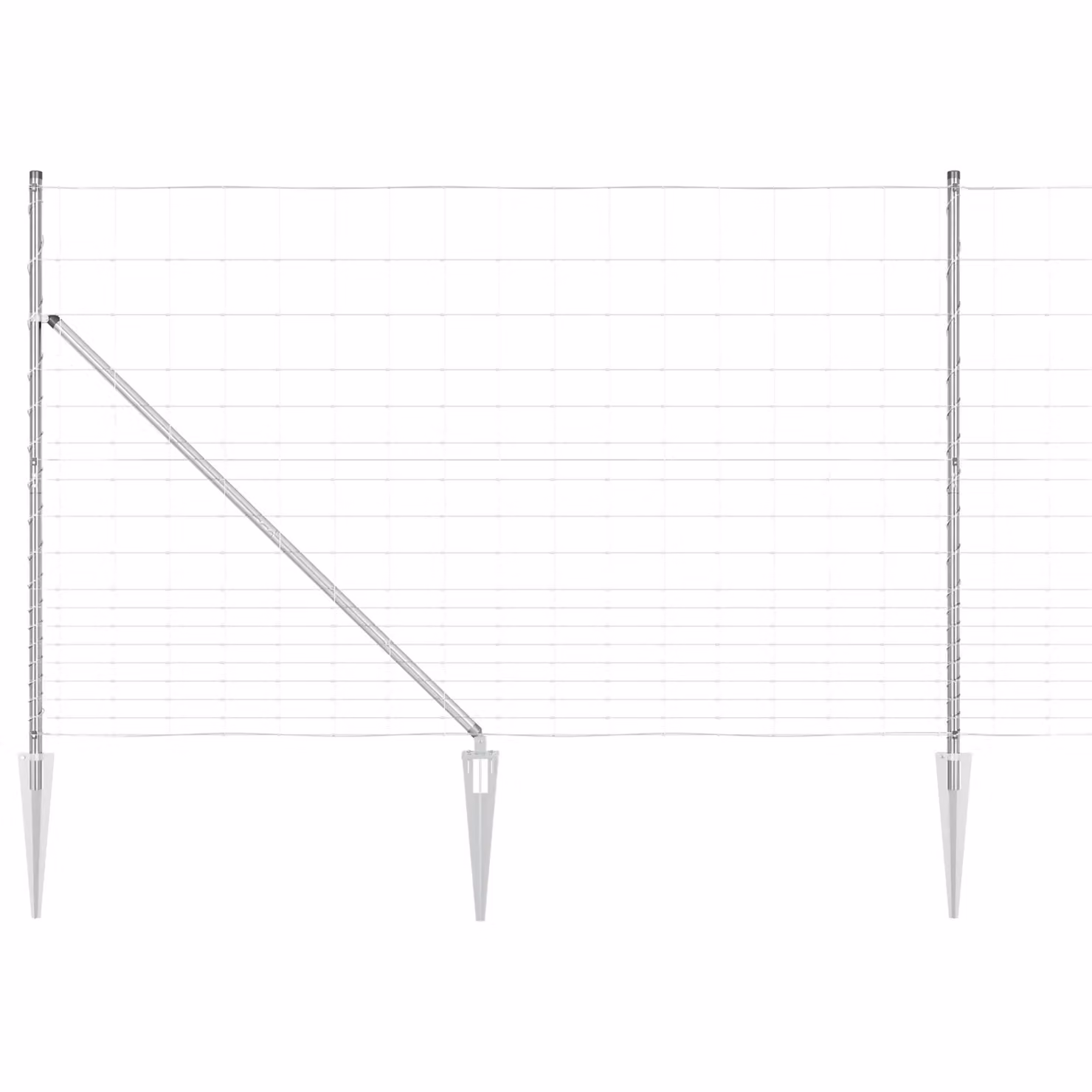 Berkfield Home Field Fence in Silver Galvanised Steel, W: 25 m, H: 1.5 m – 2