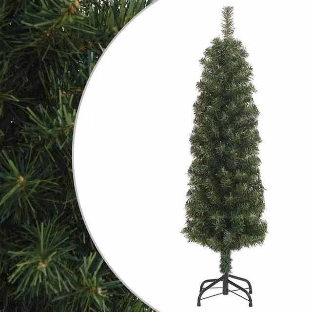 Berkfield Home Slim Artificial Green Christmas Tree with Stand, Height: 120 cm – 1