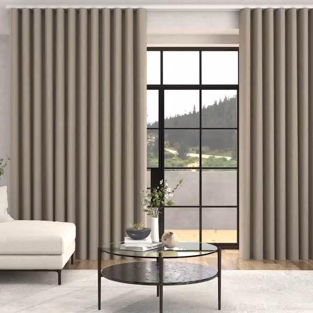 Terrys Manco Textured Stripe Made To Measure Blackout Curtains in Beige