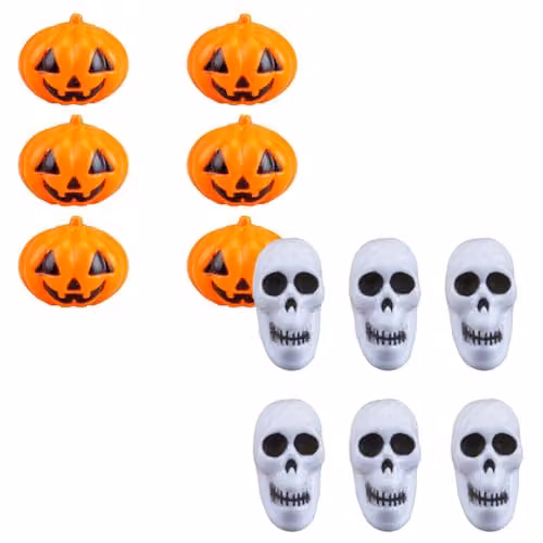 VFM e-Store Set of Six Orange Pumpkin Halloween Tabletop Decorations – 7