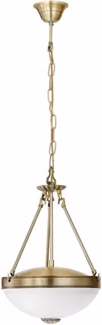 Loops Suspended Pendant Ceiling Light in Bronze with White Glass Shade, E27