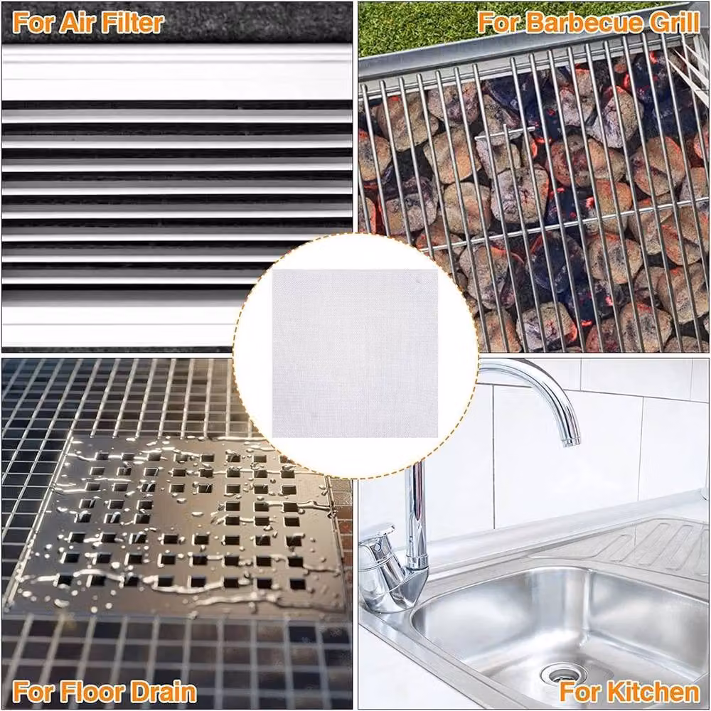 FLAVORA Stainless Steel Fine Wire Mesh Roll, Silver, W/D/H: 1 x 0.5 x 0.03 m – 5