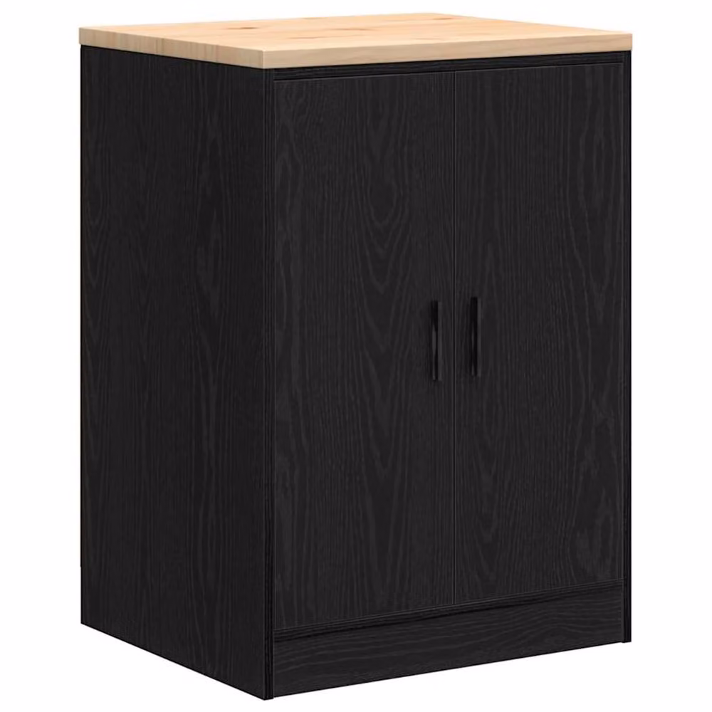 Berkfield Home Modern Garage Cabinets, 2 Piece Black Engineered Wood Set – 4