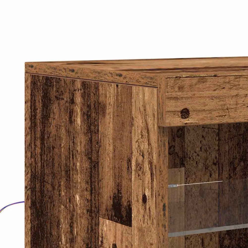 Berkfield Home Rustic Brown Sideboard with Integrated LED Lights, W/D/H: 162 x 37 x 100 cm – 7
