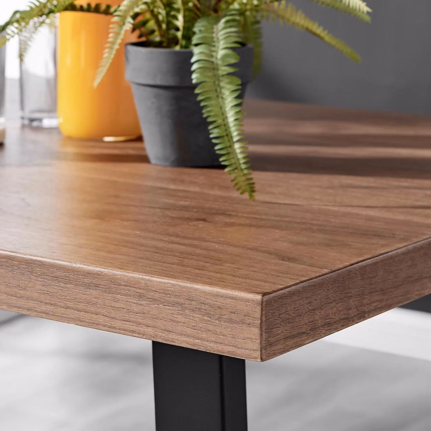 FurnitureboxUK Kylo Brown Wood Effect Dining Table with 4 Black Corona Faux Leather Chairs – 2
