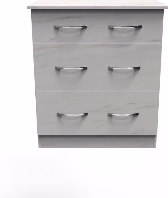 2 U Hampshire Ready Assembled 3 Drawer Deep Chest in White