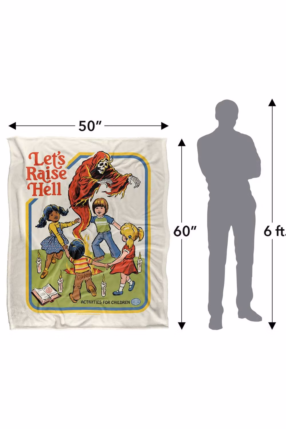 Steven Rhodes Lets Raise Hell Super Soft Fleece Throw Blanket, Multicolour, W/D/H: 91 x 147 cm – 2