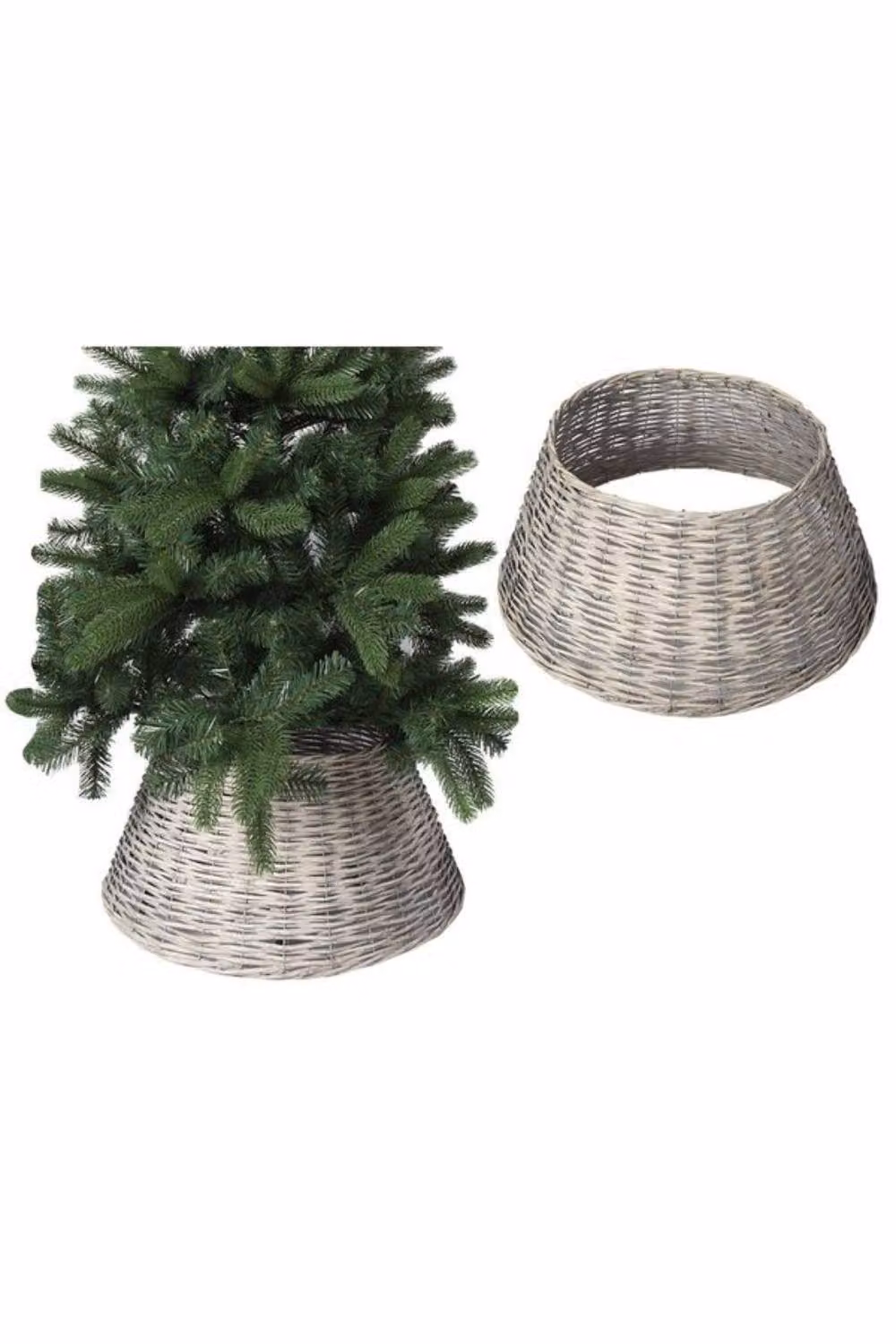 KDMD Grey Willow Scandinavian Christmas Tree Skirt, Diameter: 70 cm, Height: 28 cm – 2