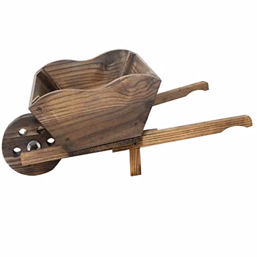 Gr8 Garden Brown Wooden Wheelbarrow Planter Tub – 3