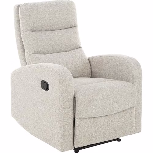 Dorel Home Furnishings Rena Manual Lever Relax Recliner in Beige Fabric with Natural Linen Look – 1