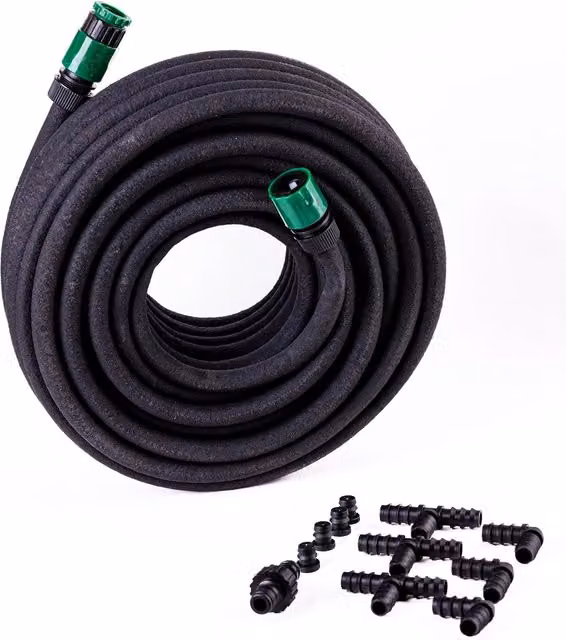 Garden Gear Black Soaker Hose Kit with Connectors, 50m