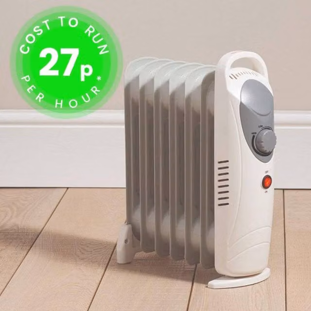 Bravich LTD Fine Elements 800W Mini Oil Filled Radiator in White and Multicolour with Thermostat, Freestanding – 1
