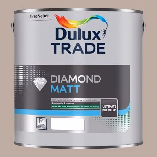 Dulux Trade Diamond Matt Soft Truffle Brown Water Based Paint 2.5l