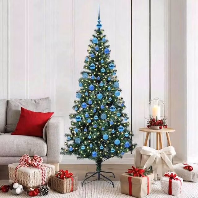 Berkfield Home Pre-lit Artificial Christmas Tree in Green, Height: 180 cm