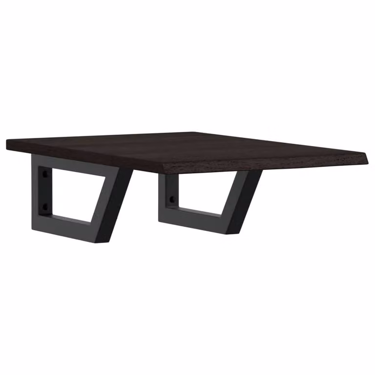 Berkfield Home Elegant Wall Mounted Basin Shelf in Brown Oak and Black Steel, W: 60 cm, H: 40 cm, D: 40 cm