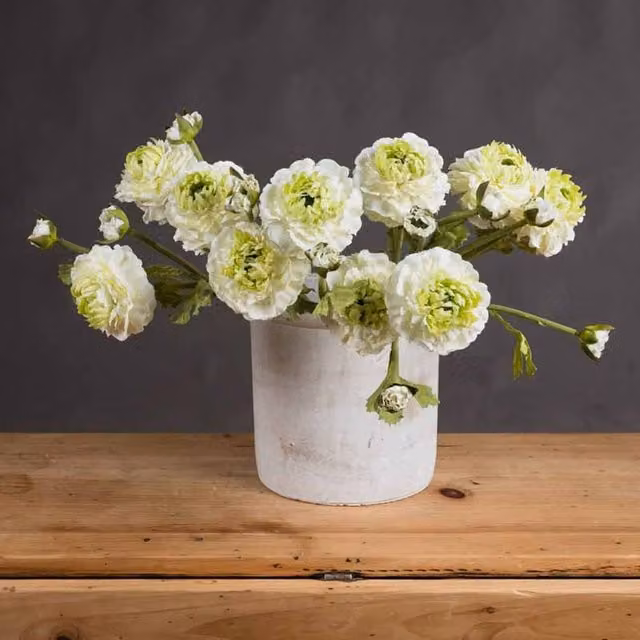 Lemon Pavilion White Ranunculus Artificial Flower Single Stem W11 x D8 x H44 cm – 1