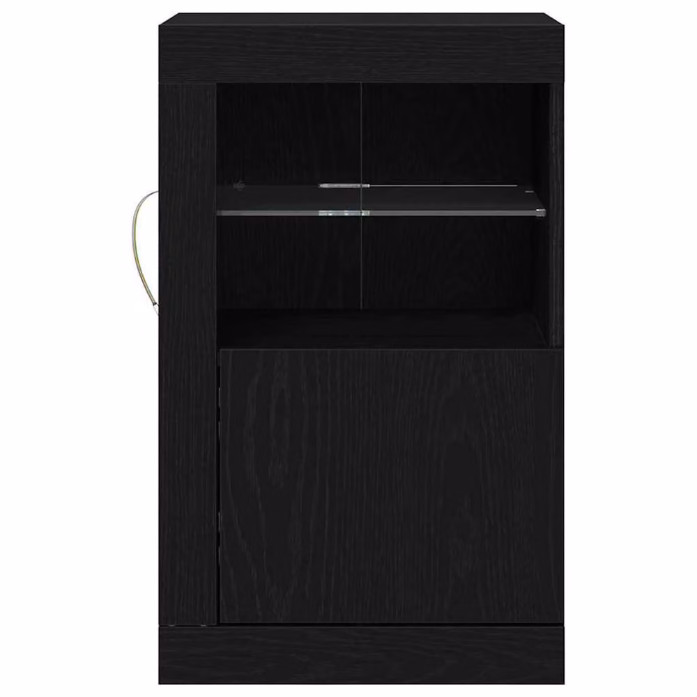 Berkfield Home Side Cabinets with LED Lights, 2 Pack, Black Oak, W: 41 cm, D: 37 cm, H: 67 cm – 6