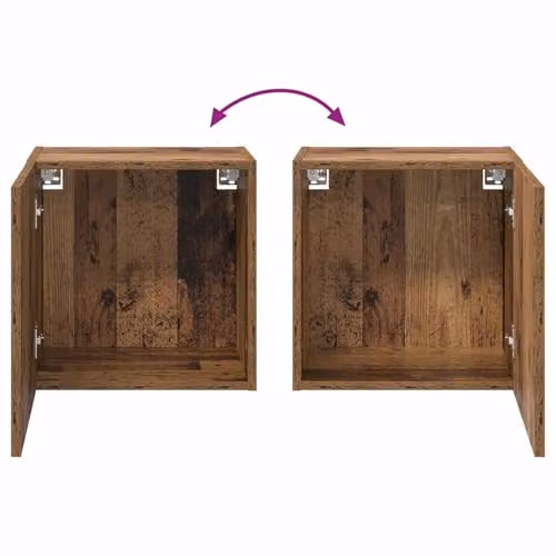 vidaXL Modern Wall-Mounted TV Cabinet in Brown Old Wood, W: 40.5 cm, D: 30 cm, H: 40.5 cm – 4