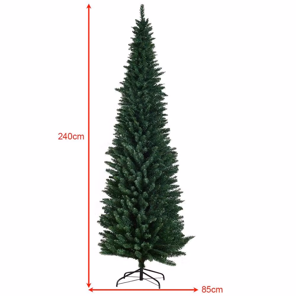 Costway 8ft Slim Artificial Christmas Tree in Green – 2