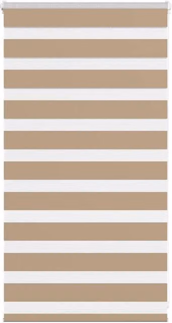 Berkfield Home Zebra Blind in Sand Brown, W: 85 cm, H: 100 cm