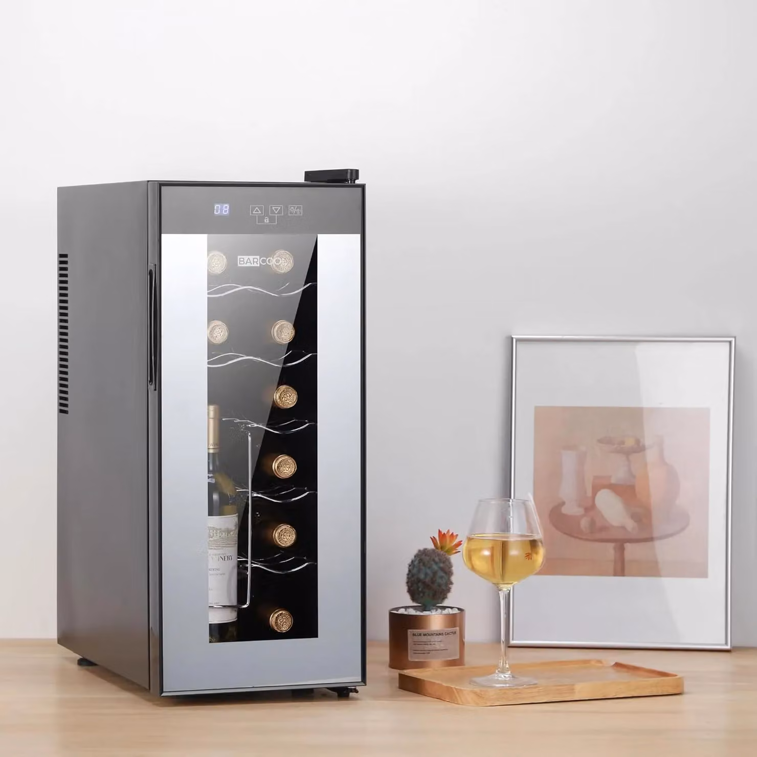 Subcold Barcool VINO12 Countertop Slim Wine Cooler Fridge, Black, 12 Bottle Capacity, Thermoelectric with LED Interior Light and Glass Door, W/D/H: 33.0 x 25.8 x 50.5 cm – 8