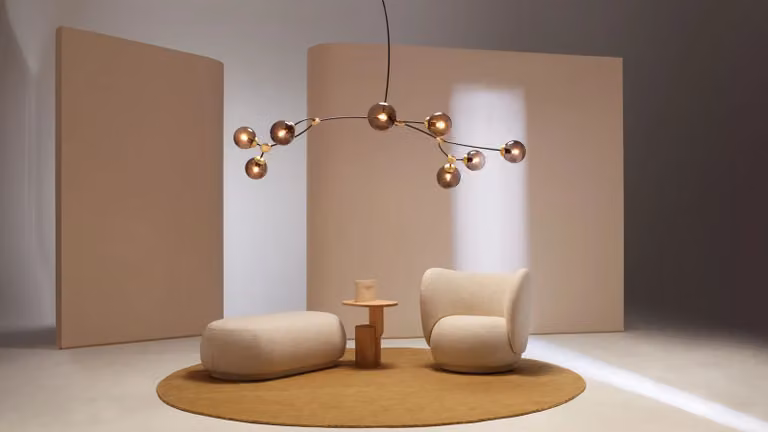 CTO Lighting Ivy Pendant Light in Bronze and Gold/Brass with Transparent Glass