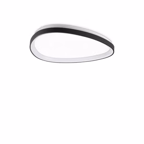 Ideal Lux Gemini 61cm LED Semi Flush Ceiling Light in Black, 2700K Warm White – 1