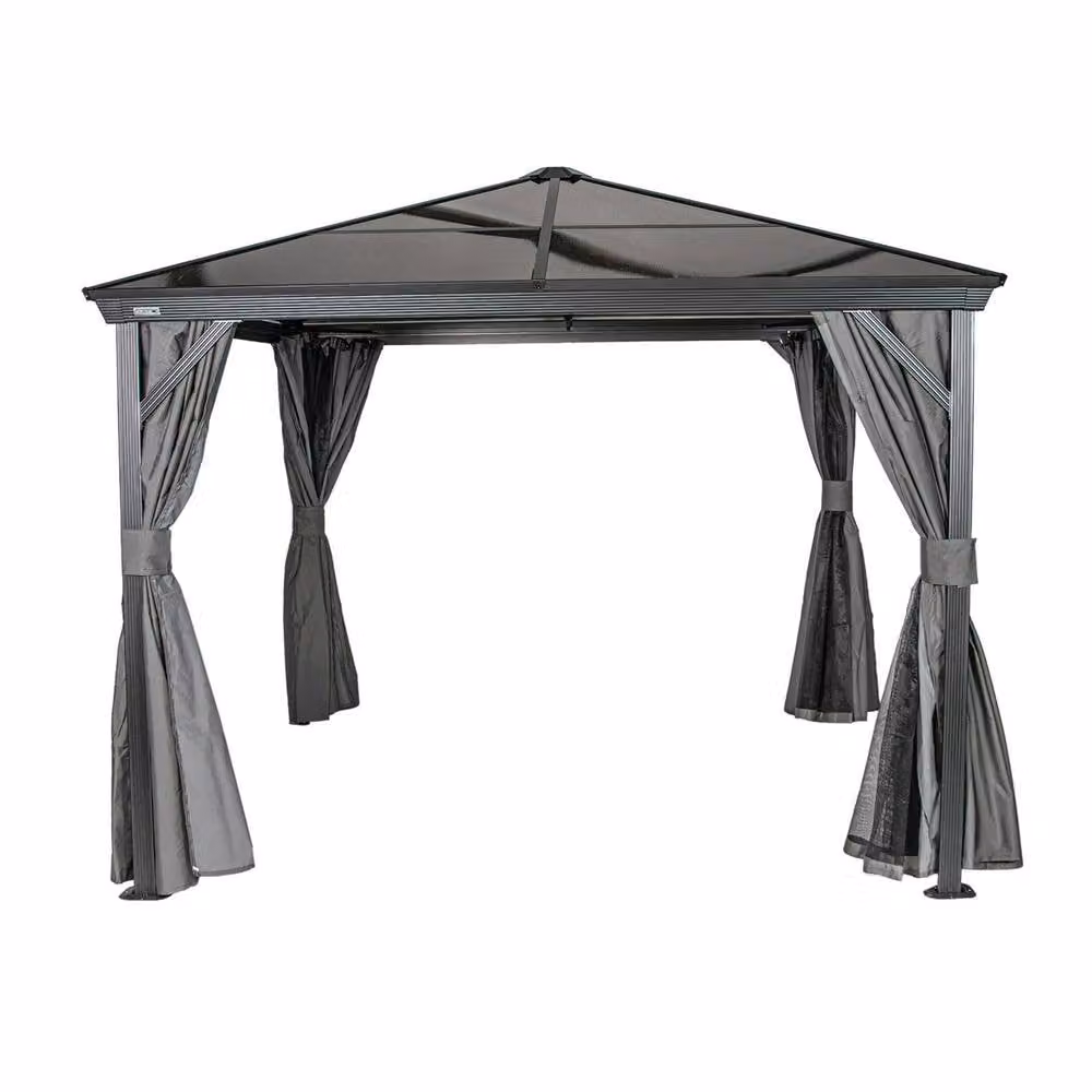 Rowlinsons Grey Polyester Curtains for Sojag Verona Gazebo, W: 300 cm, H: 195.99 cm – 2