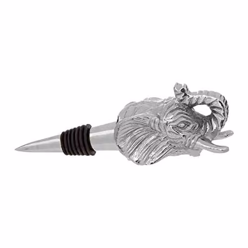 Orsina Elephant Bottle Stopper in Silver and Black – 1