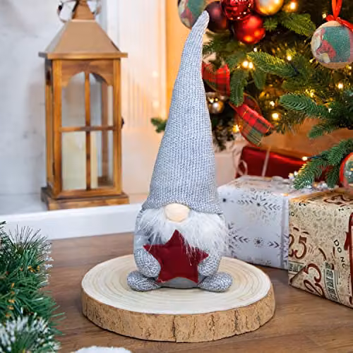 The Christmas Workshop Felt Gnome Ornament, Grey Seated Textile Decoration – 3
