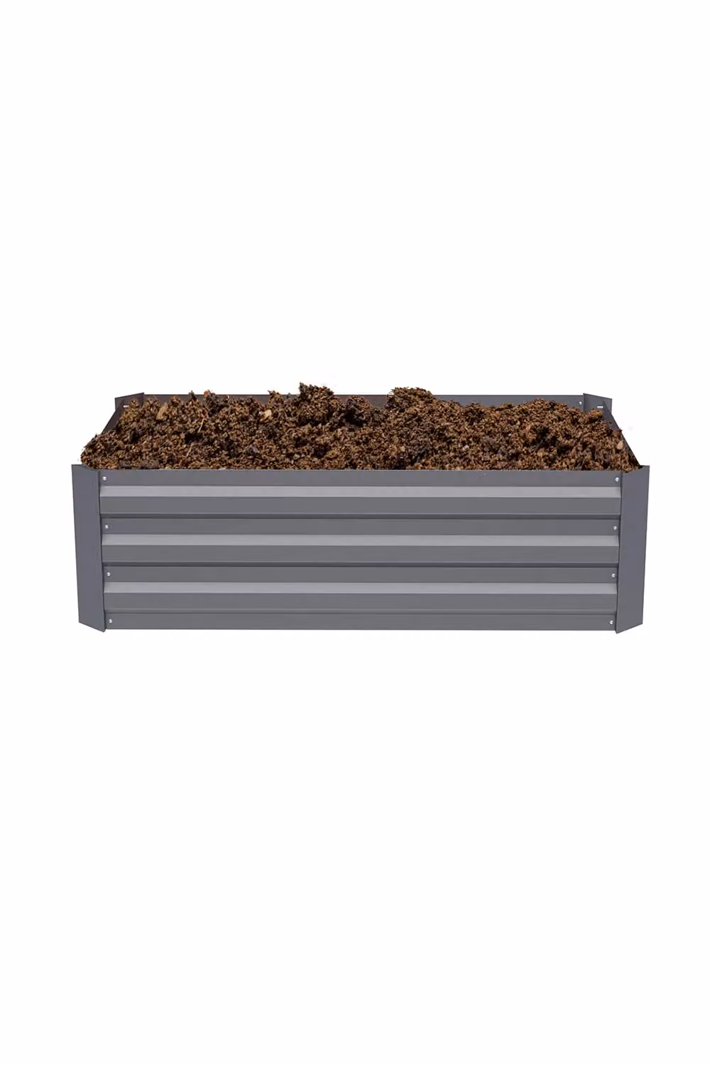 Living and Home Grey Galvanised Steel Rectangular Elevated Garden Bed Planter Box, W/D/H: 60.96 x 60.0 x 30.0 cm – 3