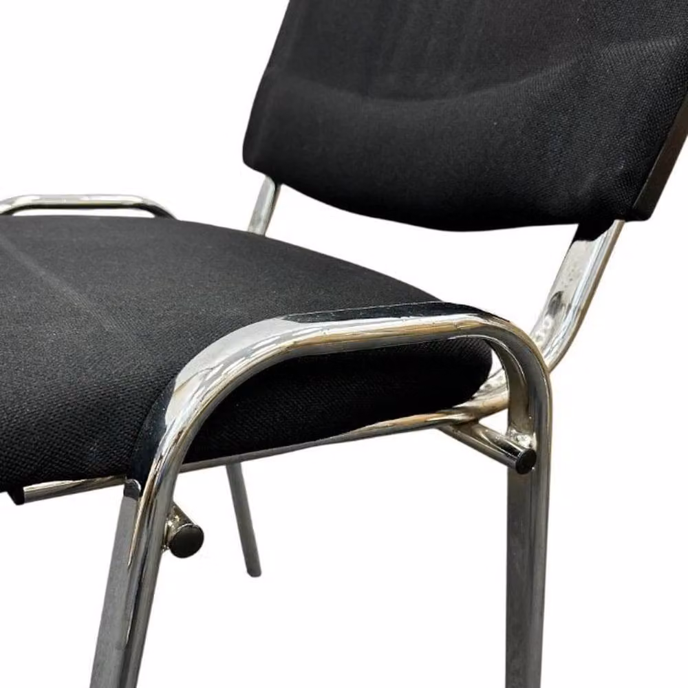 NESTLUNE Black Fabric ISO Conference Chairs with Cantilever Metal Base – 2