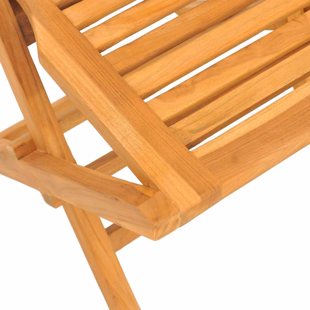 Berkfield Home Set of 8 Folding Garden Chairs in Brown Solid Teak Wood, W/D/H: 47 x 63 x 90 cm – 3