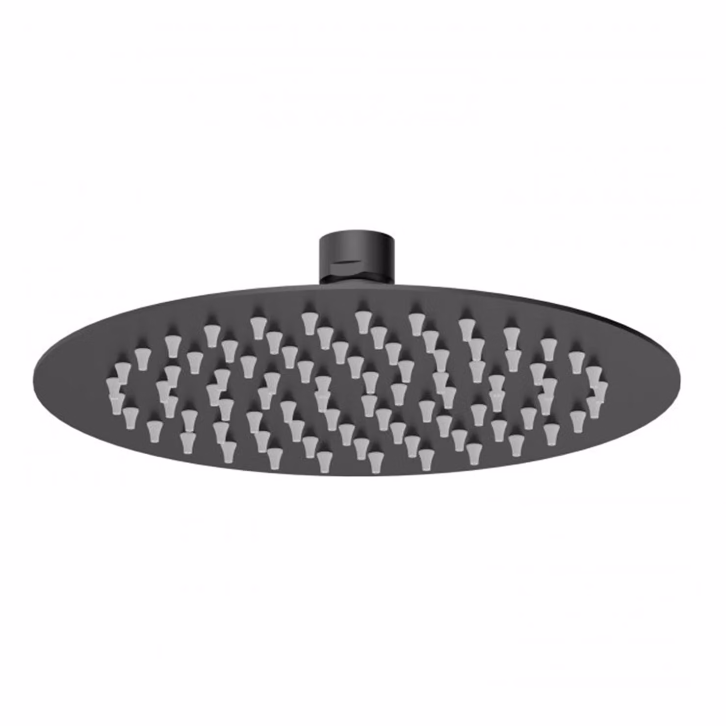 Arvan Round Matt Black Fixed Overhead Shower Head with Anti-Limescale Feature
