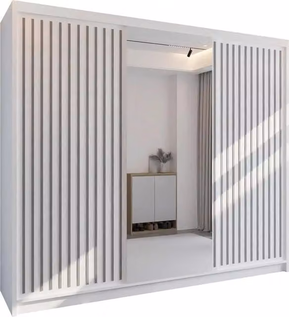 Sliding Wardrobes 4 u Modern 2-Door Sliding Wardrobe Doors in White, Width: 250 cm