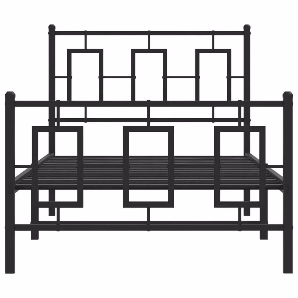 Berkfield Home Metal Bed Frame with Footboard in Black, W/D/H: 90 x 200 cm – 3