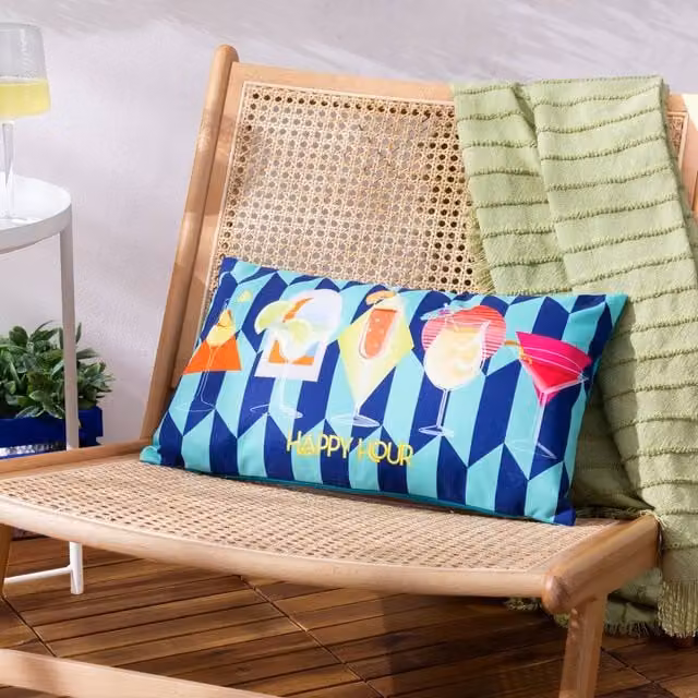 furn Happy Hour Abstract Blue Polyester Outdoor Cushion W/D/H: 50 x 30 x 0 cm – 2