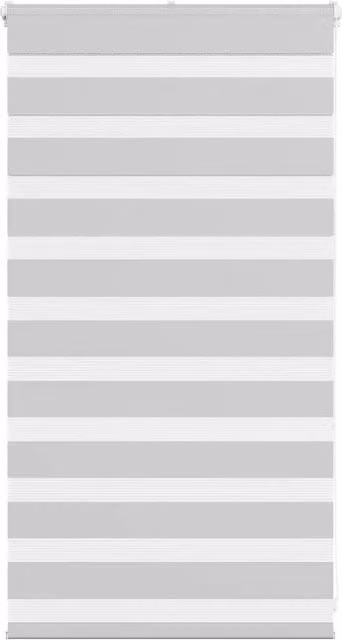 Berkfield Home Zebra Day and Night Blind in Grey Polyester, W: 80 cm, H: 100 cm