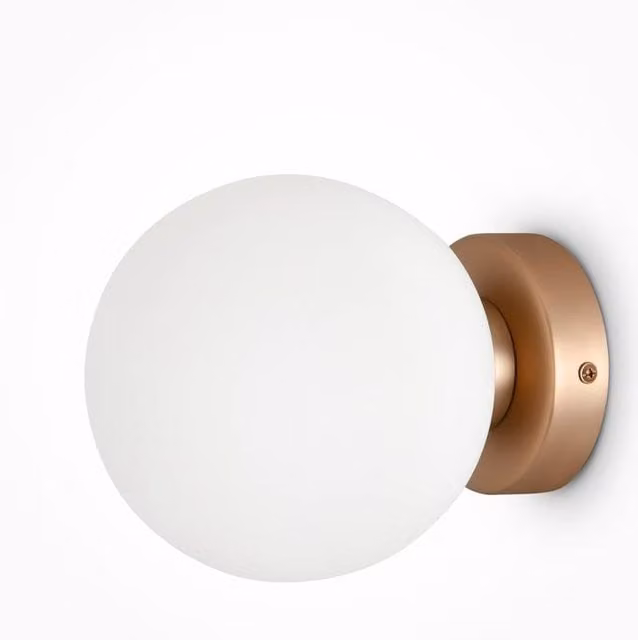 Maytoni Basic Form Small Modern Wall Lamp in Gold/Brass with E14 Socket