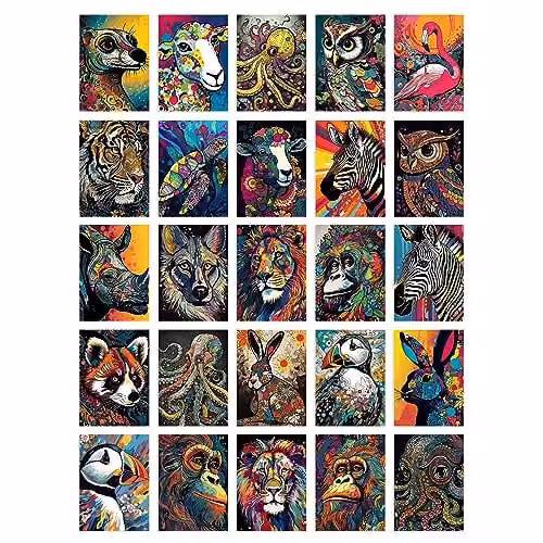 Artery8 Wild Animal Aesthetic Collage Kit, 50 Multicolour Paper Wall Art Prints, W: 15 cm, H: 10 cm – 1