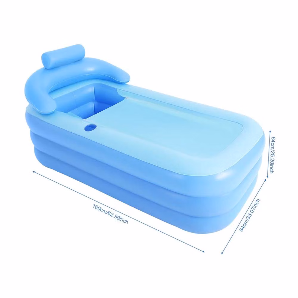 VOGREX Adult Inflatable Soaking Tub with Foldable Design in Blue – 2
