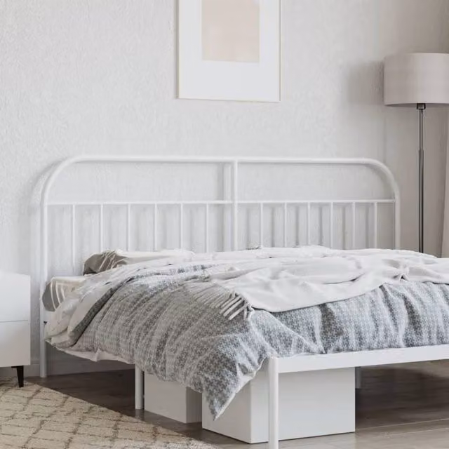Berkfield Home Minimalist Metal Headboard in White – 1