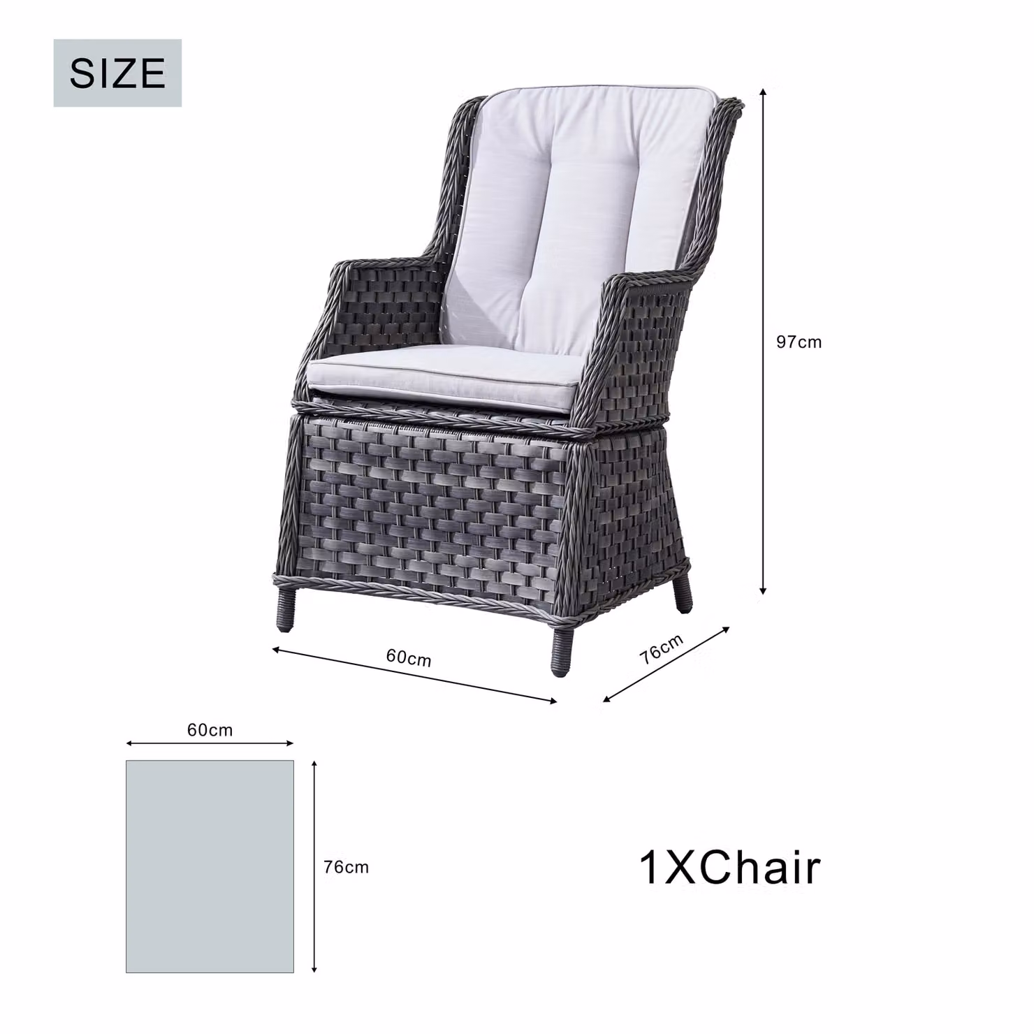 Direct Wicker 2-Piece Grey Aluminium Rattan Garden Chair Set – 6