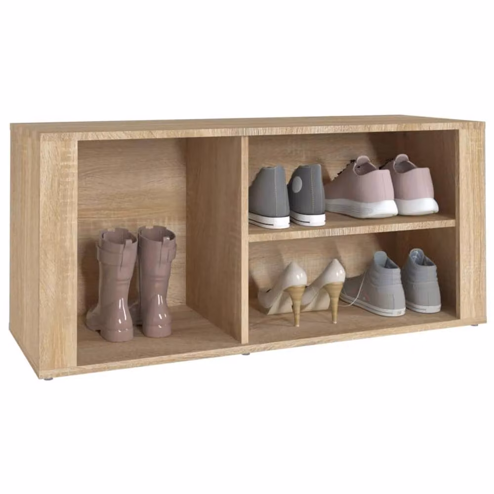 Berkfield Home Sonoma Oak Shoe Cabinet in Beige, W/D/H: 100 x 35 x 45 cm – 3