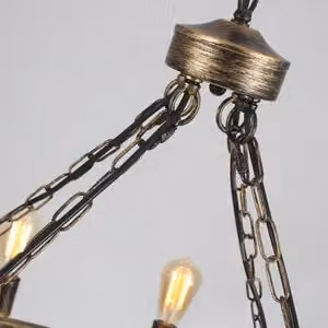 Garwarm 12-Light Vintage Metal Wagon Wheel Chandelier in Bronze – 3