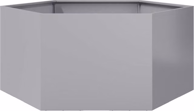Berkfield Home Hexagon Garden Planter in Silver Galvanised Steel, W: 104 cm, D: 90 cm, H: 45 cm