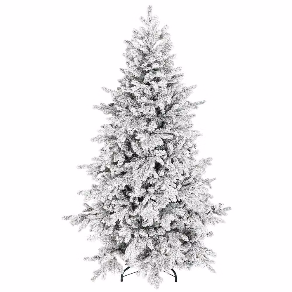 STILVORA Artificial Snow Flocked Christmas Tree in Green, Height: 180 cm – 2