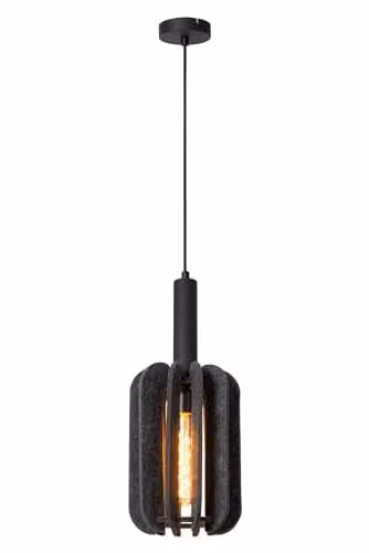 Lucide RAFAL Grey Fabric Pendant Light, Diameter: 20 cm